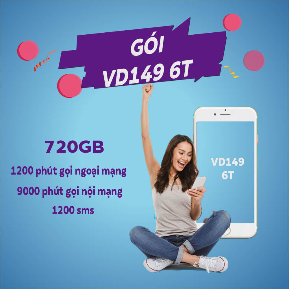 Gói VD149 6T của Vinaphone nhận ưu đãi 4 trong 1 chỉ 124Ktháng