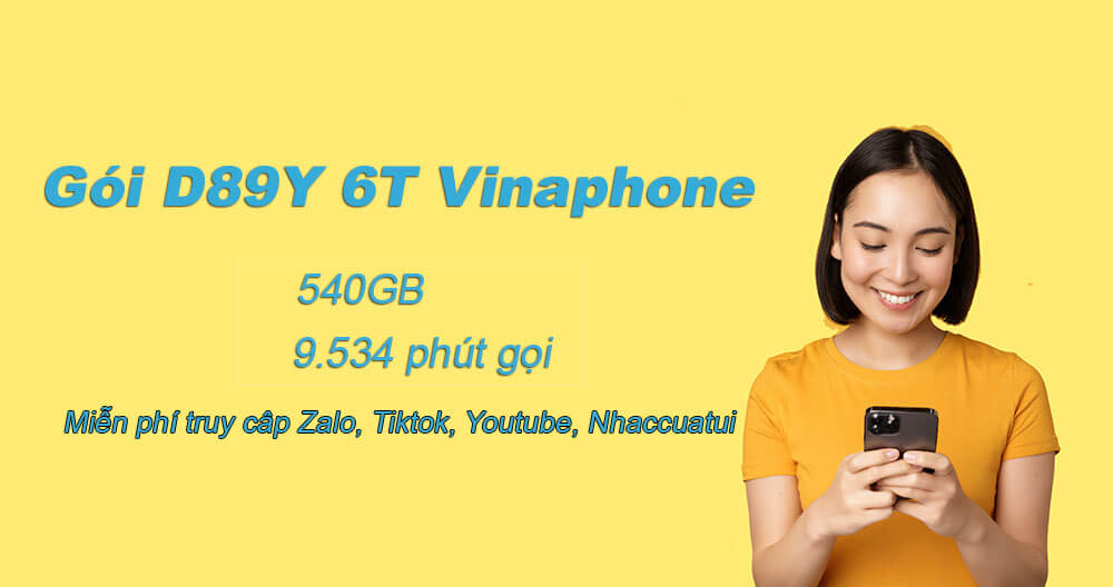 Gói D89Y 6T Vinaphone ưu đãi 540GB & Miễn phí gọi thoại thả ga