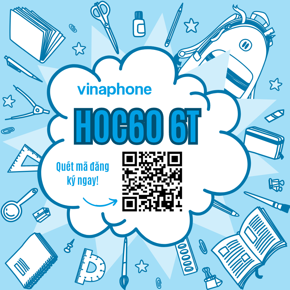 Đăng kí gói 4G VinaPhone HOC60 6T nhận ngay 60GB